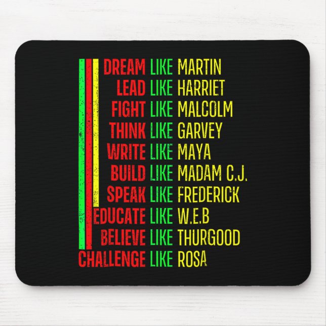Black History Pride Martin Black Afro African  Mouse Pad (Front)