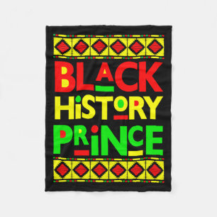 Black History Prince Melanin Boy Son Bruh Brown Sk Fleece Blanket