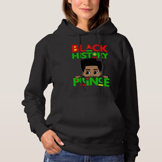 Black History Prince Melanin Boy Son Bruh Brown Sk Hoodie (Front)