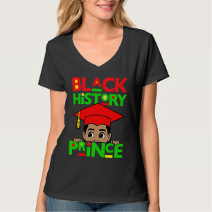 Black History Prince Melanin Boy Son Bruh Brown Sk T-Shirt