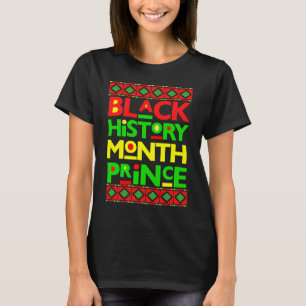 Black History Prince Melanin Boy Son Bruh Brown Sk T-Shirt