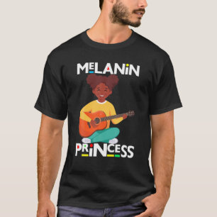 Black History Princess Melanin Guitar School Funny T-Shirt