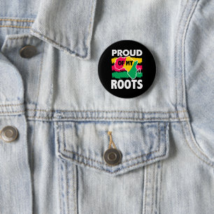 Black History Proud of My Roots Button