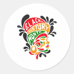 Black History Queen Melanin African American Histo Classic Round Sticker