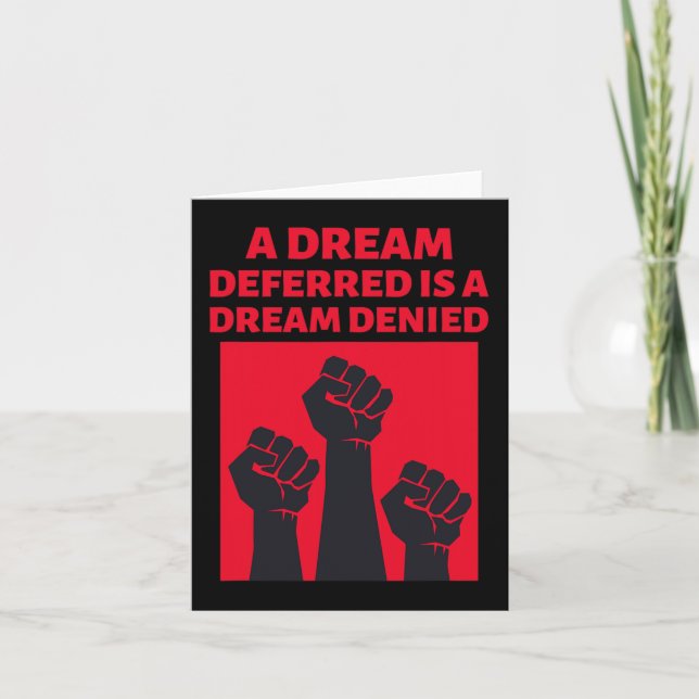 Black History Quote Black Power Raised Fists  Card (Front)