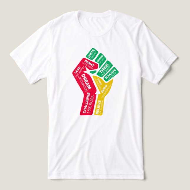 Black History raised fist symbol Tri-Blend Shirt (Design Front)