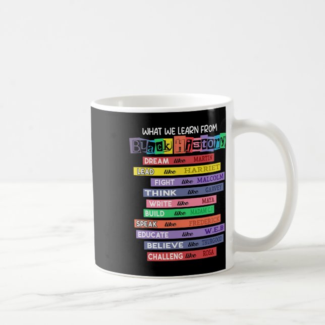 Black History Shirts What Learn From Black History Coffee Mug (Right)