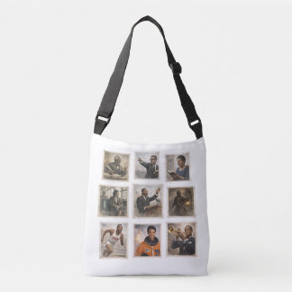 Black history stamps crossbody bag
