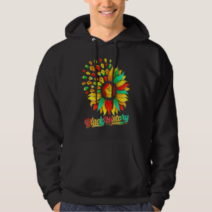 Black History Sunflower Fist Proud African Inspira Hoodie