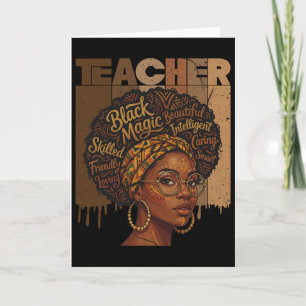Black History Teacher Afro Woman African American Card