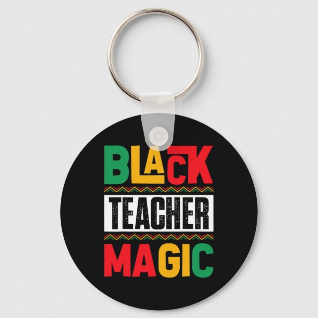 Black History Teacher Shirts Educators Afro Melani Key Ring (Front)