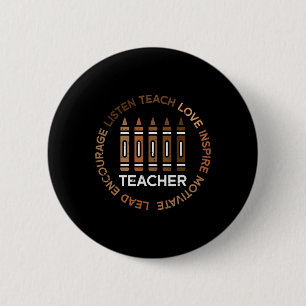 Black History Teacher Teach Love African American 6 Cm Round Badge