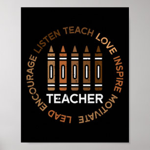 Black History Teacher Teach Love African American  Poster