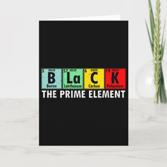 Black History The Prime Element Periodic Table Men Card (Front)