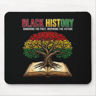 Black History Tree Book Honoring Past Inspiring Fu Mouse Pad