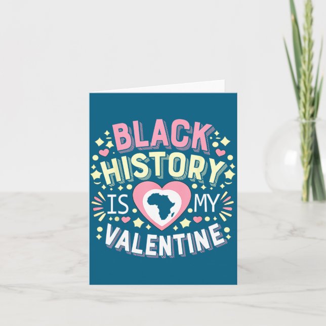 Black History Valentine Retro Quote Design Card (Front)