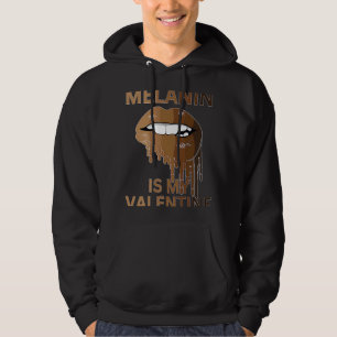 Black History Valentines Day Lips Melanin is my Va Hoodie