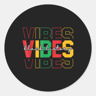 Black History Vibes Colourful African American Mon Classic Round Sticker