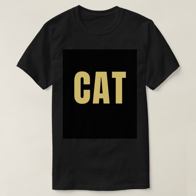 black hlf sleeve t shirt cat design (Design Front)