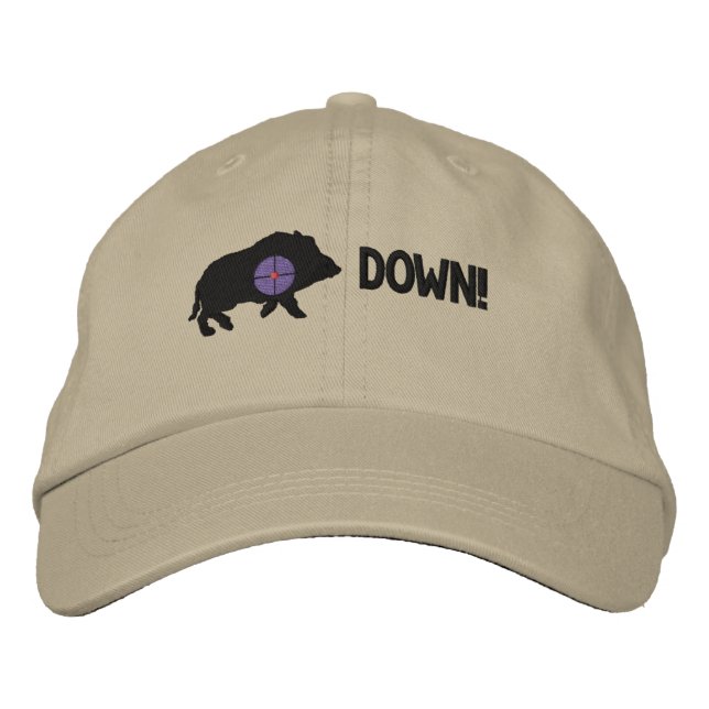 Black Hog Down! Embroidered Hat (Front)