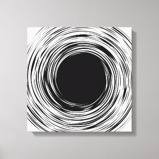 Black Hole abstract black and white design Canvas Print