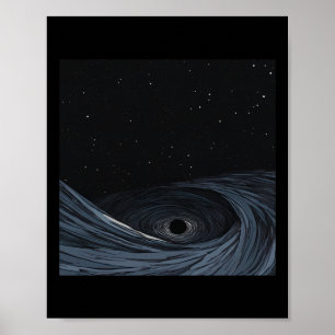 Black Hole Anime Style Sticker  Poster