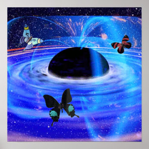 Black Hole & Butterflies Poster