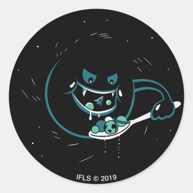 Black Hole Devours Classic Round Sticker (Front)