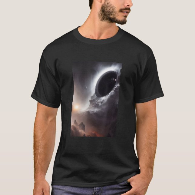Black Hole In A Galaxy Universe Space Science T-Shirt (Front)