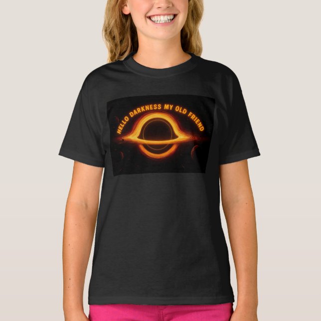 Black Hole Interstellar Conversation T-Shirt (Front)
