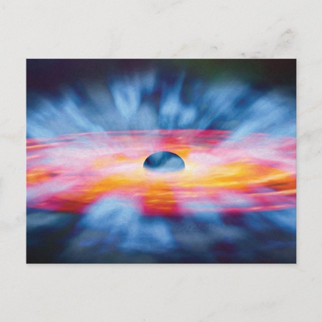 Black Hole Outflows - Colourful Artist Concept Postcard (Front)