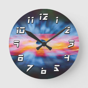 Black Hole Outflows - Colourful Artist Concept Round Clock