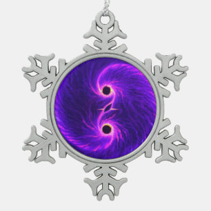Black holes  snowflake pewter christmas ornament