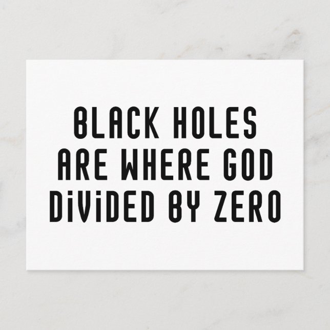 Black Holes Zero Postcard (Front)