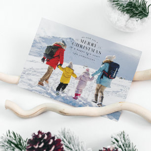 Black Holiday Plaid Photo Christmas Card