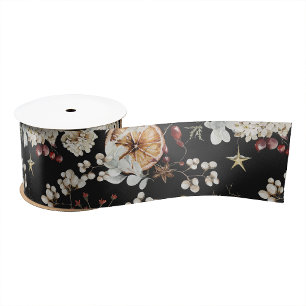 Black Holiday Ribbon Satin Ribbon