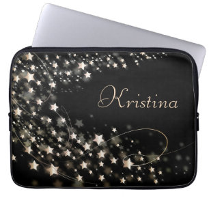 Black Hollywood Star Custom name Laptop Sleeve