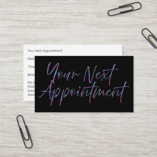 Black & Holographic Neon Glitter Appointment Card