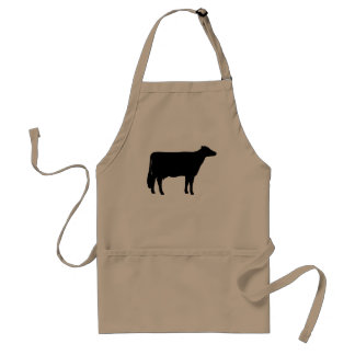 Black Holstein Cow Silhouette Standard Apron