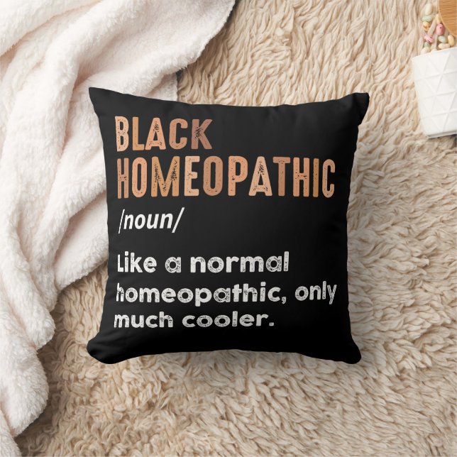Black Homaeopathic Definition Funny Homaeopathy Cushion (Blanket)
