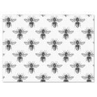 Black Honey Bees on White Decoupage