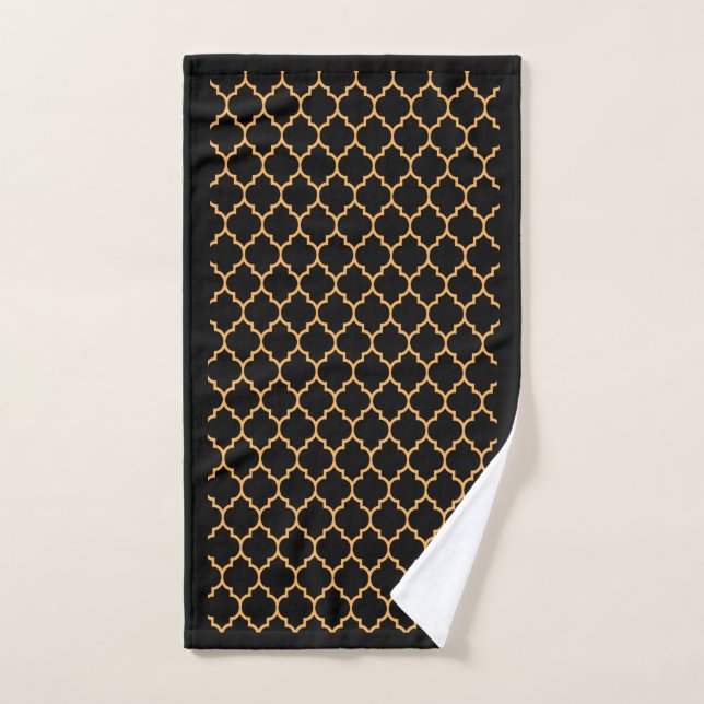 Black Honeycomb Hand Towel (Hand Towel)