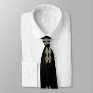 BLACK HOOK KIPPER HERRING FISH  NECK TIE