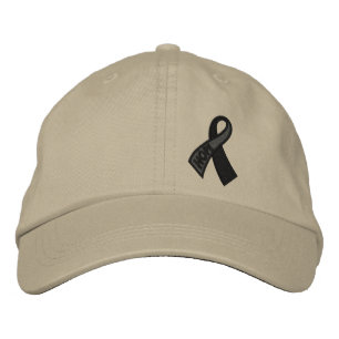Black Hope Cancer Ribbon Awareness Embroidered Hat