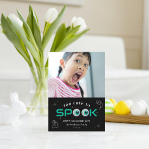 Black Horror Eye Too Cute To Spook Halloween Photo Postcard