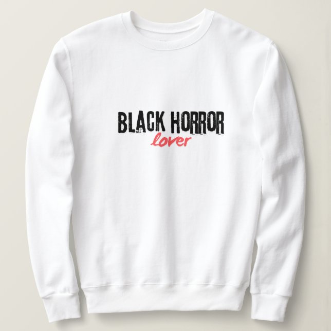 Black Horror Lover Book Lovers Sweatshirt (Design Front)