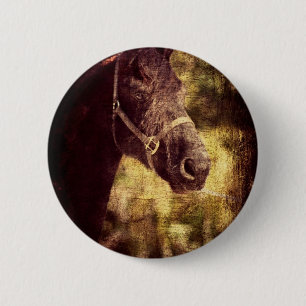 Black Horse 6 Cm Round Badge