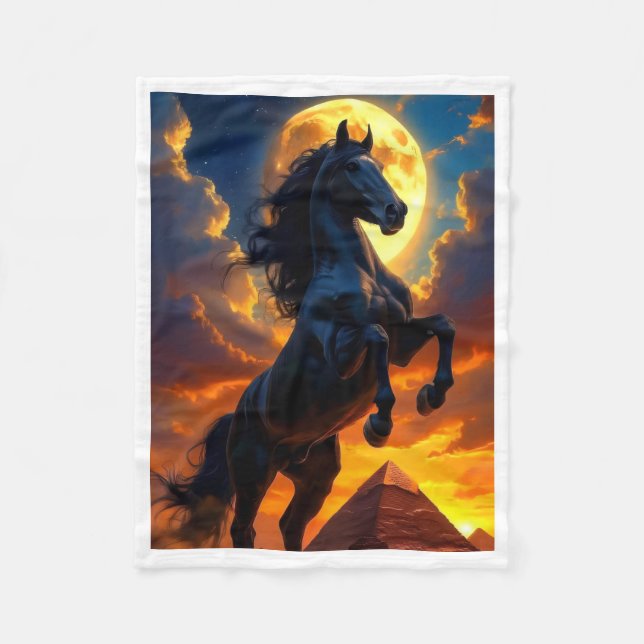 Black Horse and Pyramids Blanket (Front)