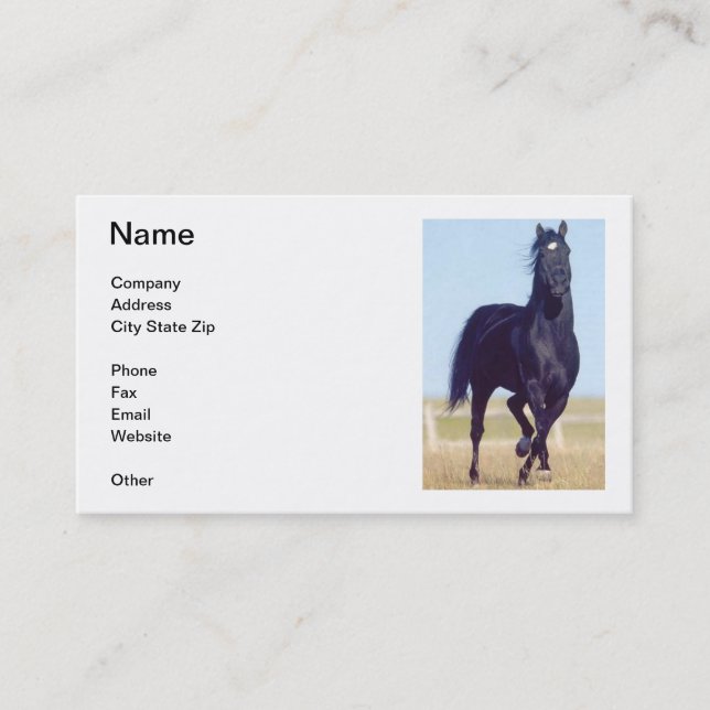 Black Horse Business Card (Front)