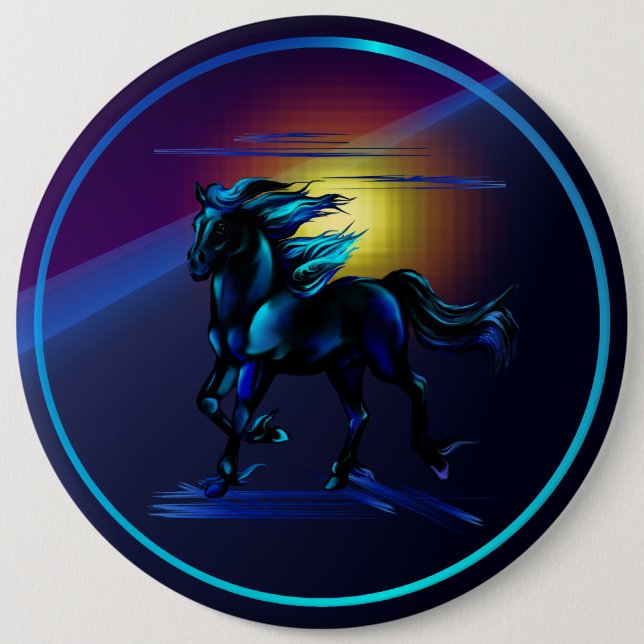 Black Horse Button (Front)